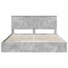 vidaXL Lit de Rangement Gris b&eacute;ton 200 x 200 cm Bois d'ing&eacute;nierie