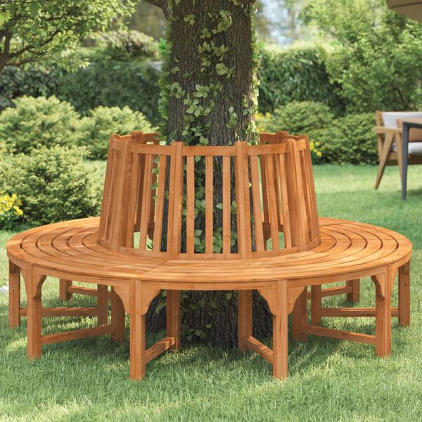 vidaXL Banc de tour d'arbre rond &Oslash;208 cm bois massif eucalyptus