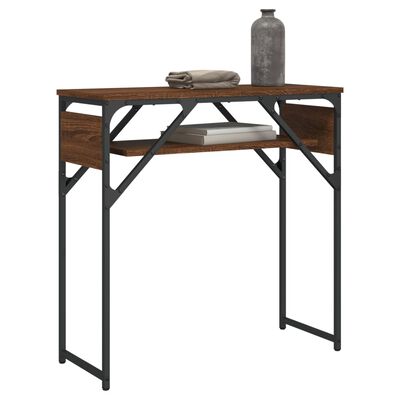 vidaXL Table console avec étagère chêne marron 75x30x75 cm