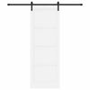 vidaXL Porte coulissante Blanc 83 x 232 cm Pin massif