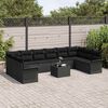 vidaXL Ensemble de canap&eacute; de jardin 11 pcs Noir Poly rotin