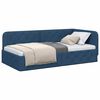 vidaXL Cadre de lit d'angle avec t&ecirc;te de lit Bleu 90 x 190 cm tissu