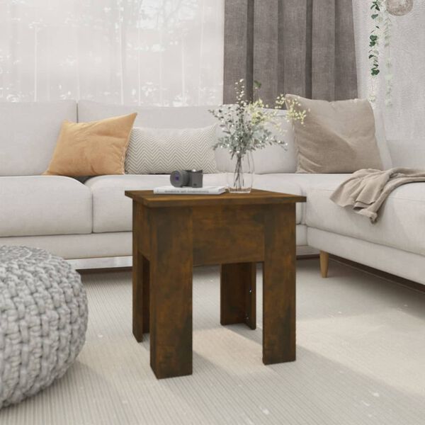 vidaXL Table basse chêne fumé 40x40x42 cm bois d'ingénierie