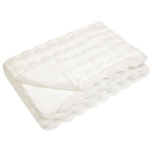 vidaXL Couverture antid&eacute;rapante en fausse de lapin Olite Blanc