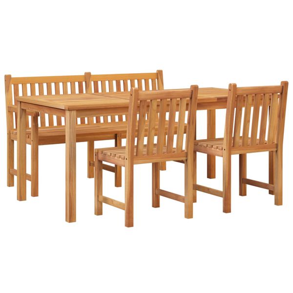 vidaXL Ensemble à manger de jardin 4 pcs Bois de teck massif