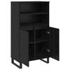vidaXL Haut Armoire Noir 60 x 36 x 110 cm Bois d'ing&eacute;nierie