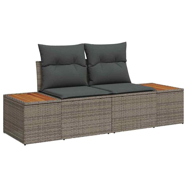 vidaXL Ensemble de salle à manger pour jardin 10 pcs Gris et marron