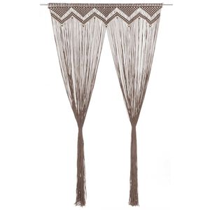 vidaXL Rideau en macram&eacute; Taupe 140x240 cm Coton