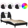 vidaXL Cadre de lit Viana avec LED sans matelas noir et blanc 80x200 cm