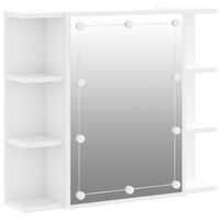 vidaXL Armoire à miroir avec LED Blanc brillant 70x16,5x60 cm