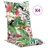 vidaXL Coussins de chaise de jardin dossier haut lot de 4 multicolore