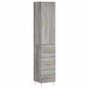 vidaXL Buffet haut Sonoma gris 34,5x34x180 cm Bois d'ing&eacute;nierie