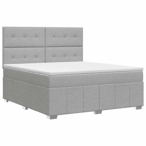 vidaXL Lit boxspring avec matelas Gris clair 160 x 200 cm Tissu