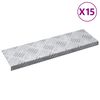 vidaXL Nez de marche Rectangulaire 15 pcs Argent&eacute; 60 x 18 cm Aluminium