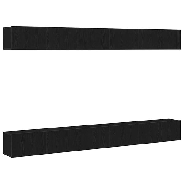 vidaXL Ensemble meuble TV Montage mural Ch&ecirc;ne noir Bois d'ing&eacute;nierie