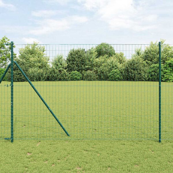 vidaXL Clôture Euro Vert 1,6 x 10 m Fer revêtu de PVC