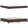 vidaXL Lit &agrave; ressorts avec matelas Marron fonc&eacute; 200 x 200 cm tissu