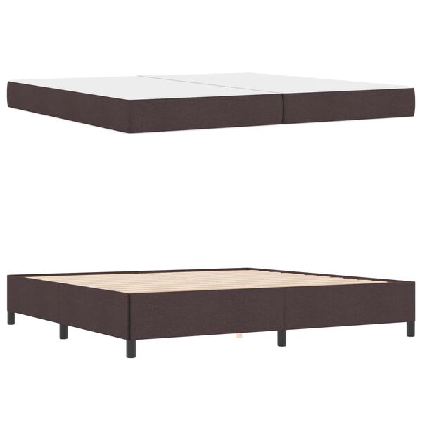 vidaXL Lit &agrave; ressorts avec matelas Marron fonc&eacute; 200 x 200 cm tissu