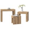 vidaXL Tables basses gigognes 3 pcs ch&ecirc;ne artisanal bois d'ing&eacute;nierie