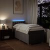 vidaXL Sommier &agrave; lattes de lit avec matelas Taupe 90x200 cm Tissu