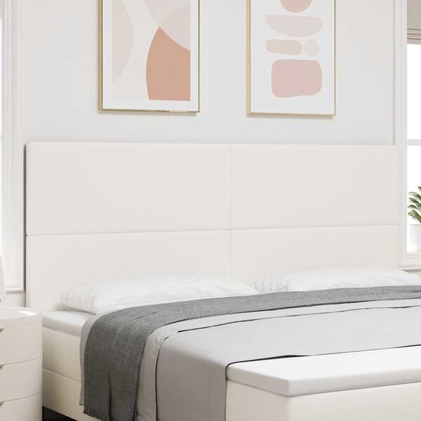 vidaXL T&ecirc;te de lit LED avec des lumi&egrave;res &agrave; LED Cr&egrave;me 200 cm Polyester
