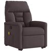 vidaXL Fauteuil inclinable de massage Marron fonc&eacute; Tissu