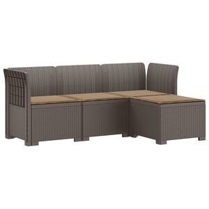 vidaXL Canap&eacute; de jardin 4 places avec coussins style rotin PP