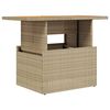 vidaXL Table de jardin beige 100x55x73cm r&eacute;sine tress&eacute;e et bois acacia