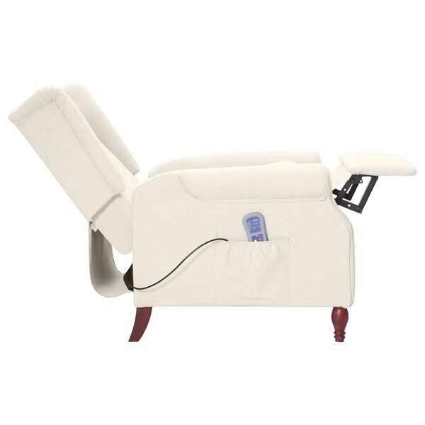 vidaXL Fauteuil de massage inclinable beige microfibre