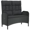 vidaXL Ensemble &agrave; manger de jardin avec coussins 3 pcs Noir
