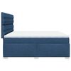 vidaXL Sommier &agrave; lattes de lit avec matelas Bleu 200x200 cm Tissu