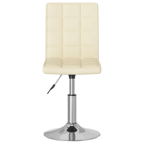vidaXL Chaise pivotante de salle &agrave; manger Cr&egrave;me Tissu