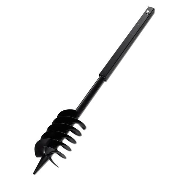 vidaXL Tari&egrave;re de sol avec m&egrave;che de tari&egrave;re spirales 120 mm Acier Noir