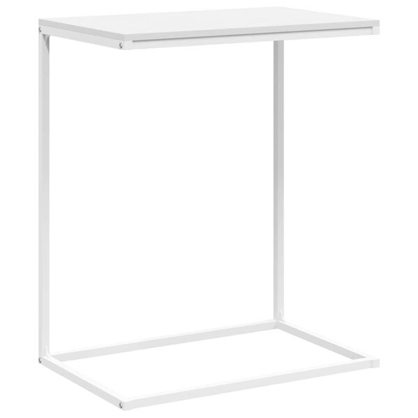 vidaXL Table d'appoint Blanc 55x35x66 cm Bois d'ing&eacute;nierie