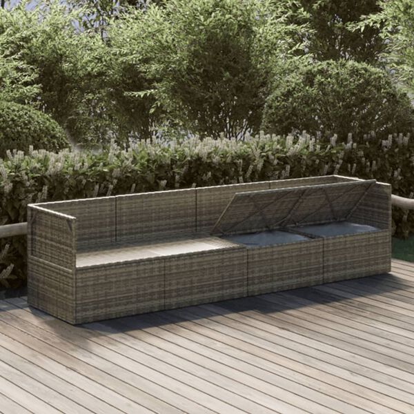 vidaXL Salon de jardin 4 pcs avec coussins Gris R&eacute;sine tress&eacute;e
