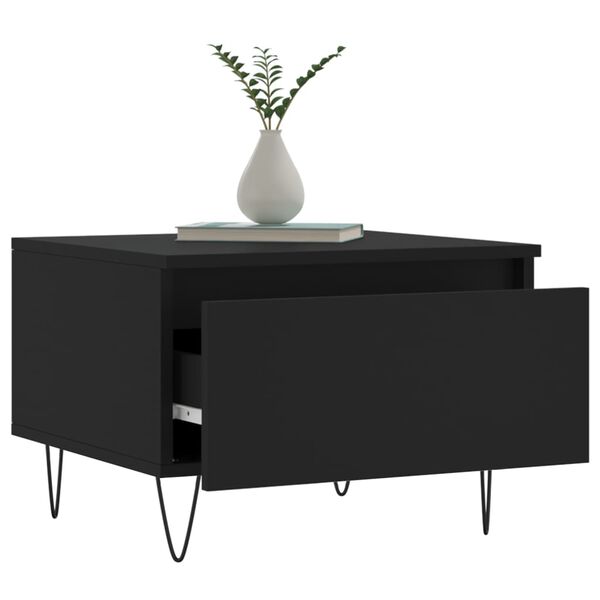 vidaXL Tables basses 2 pcs noir 50x46x35 cm bois d'ing&eacute;nierie