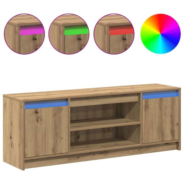 vidaXL Unites TV Marron 139,5 x 34 x 50 cm Bois d'ing&eacute;nierie