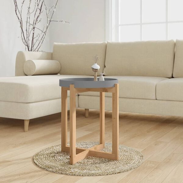 vidaXL Table basse Gris 41x41x48,5 cm Bois d'ing&eacute;nierie et pin massif