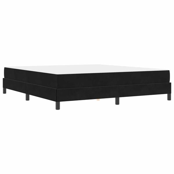 vidaXL Lit &agrave; ressorts avec matelas Noir 180 x 200 cm tissu