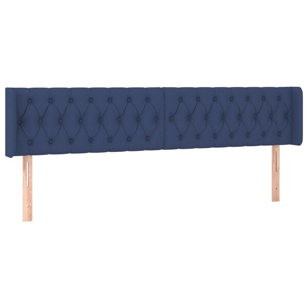 vidaXL T&ecirc;te de lit avec oreilles Bleu 203x16x78/88 cm Tissu