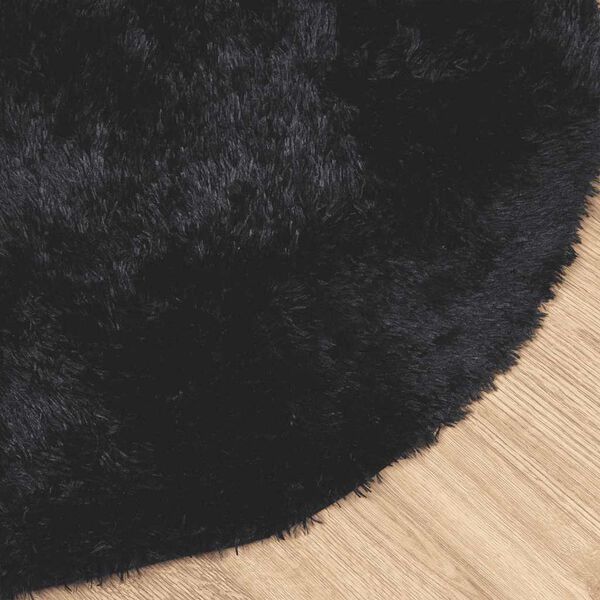 vidaXL Tapis shaggy à poils longs NAVARRA noir 100x100 cm polyester