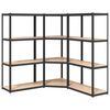 vidaXL &Eacute;tag&egrave;res &agrave; 4 niveaux 3pcs Anthracite Acier et bois d'ing&eacute;nierie
