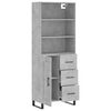 vidaXL Buffet haut Gris b&eacute;ton 69,5x34x180 cm Bois d'ing&eacute;nierie
