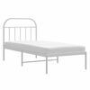 vidaXL Cadre de lit métal sans matelas avec tête de lit blanc 90x190cm