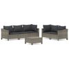 vidaXL Salon de jardin 6 pcs avec coussins Gris R&eacute;sine tress&eacute;e