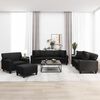 vidaXL Ensemble de canap&eacute;s 4 pcs oreillers et coussins Noir Similicuir