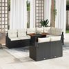 vidaXL Ensemble de canap&eacute; de jardin 9 pcs Noir Poly rotin