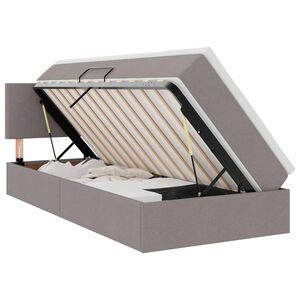vidaXL Lit de rangement LED avec matelas Taupe 90 x 200 cm Tissu