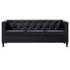 vidaXL Canap&eacute; chesterfield &agrave; 3 places Rev&ecirc;tement en similicuir Noir