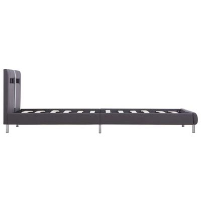 vidaXL Cadre de lit avec LED sans matelas gris similicuir 90x200 cm